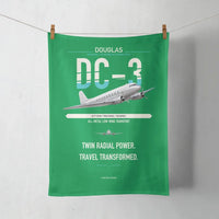 Thumbnail for Douglas DC-3 design on green towel