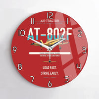 Thumbnail for Air Tractor AT-802F design on red no frame wall clock