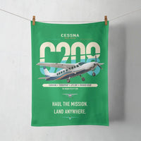 Thumbnail for Cessna 208 Caravan design on green towel