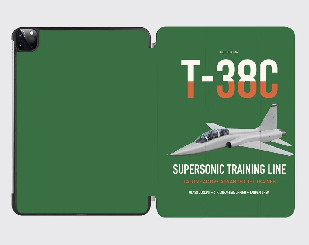 T-38C Talon design on green ipad tablet case