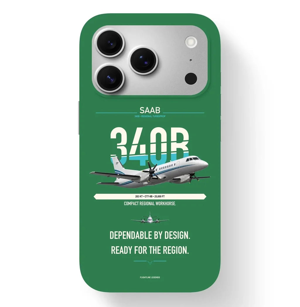 Saab 340B Case design on green iphone case