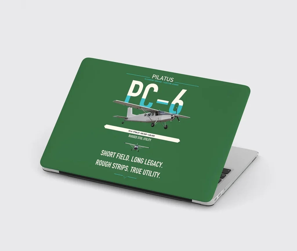 Pilatus PC-6 Porter design on green MacBook case