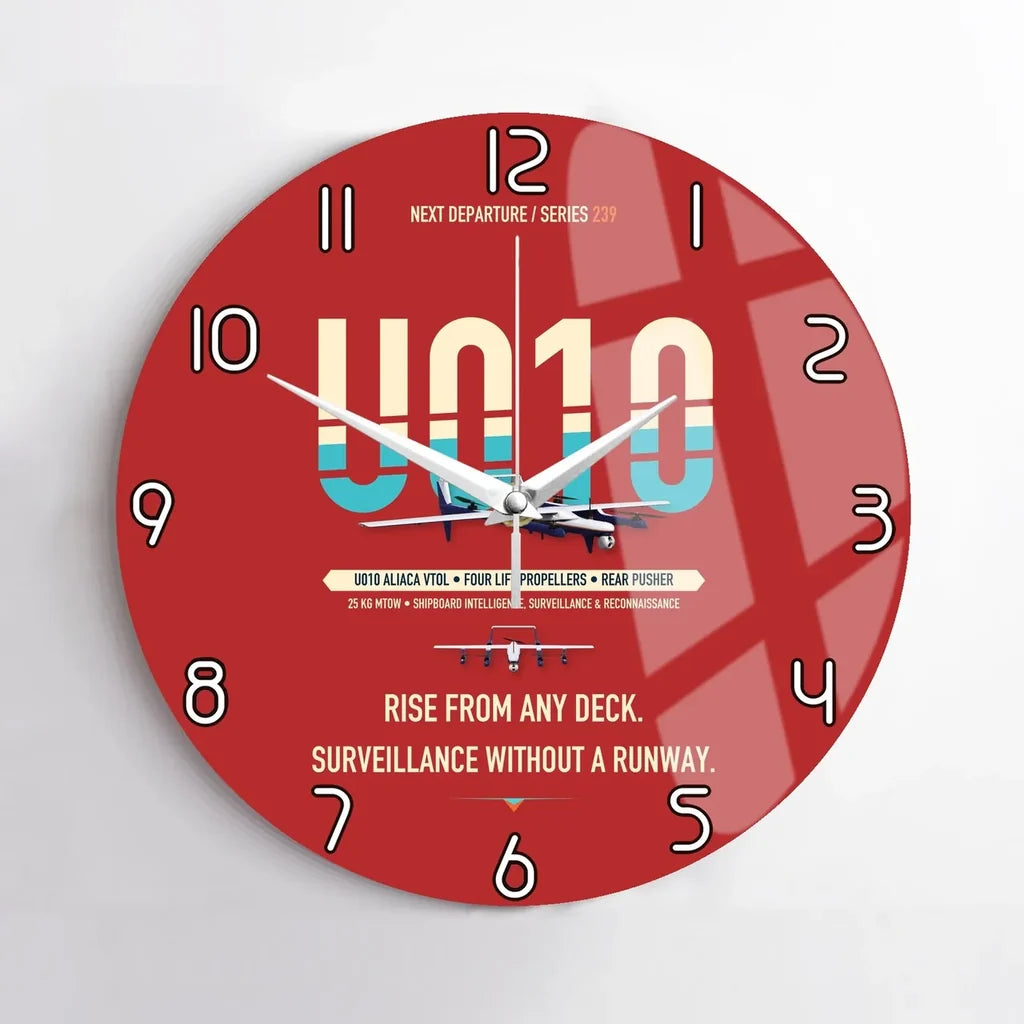 Airbus U010 Aliaca VTOL design on red no frame wall clock