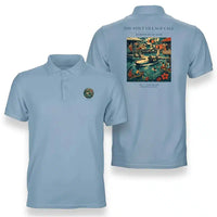 Thumbnail for VINTAGE G4275 - The Stilt Village Call - Double-Side Polo T-Shirt design on lightblue