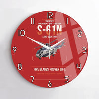 Thumbnail for Sikorsky S-61N design on red no frame wall clock