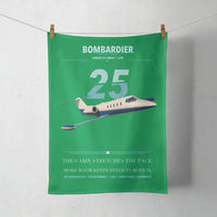 Thumbnail for Bombardier Learjet 25 design on green towel