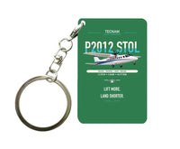 Thumbnail for Tecnam P2012 STOL design on green designed key chain, double-side print
