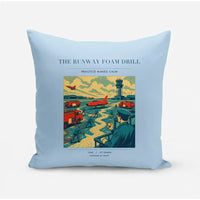 Thumbnail for VINTAGE G4461 - The Runway Foam Drill - Designed Pillows design on lightblue
