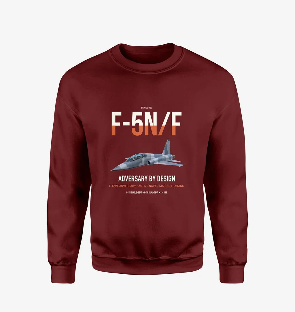 F-5N F Adversary design on wine red sweatshirt