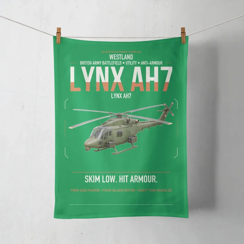 Westland Lynx AH7 design on green towel