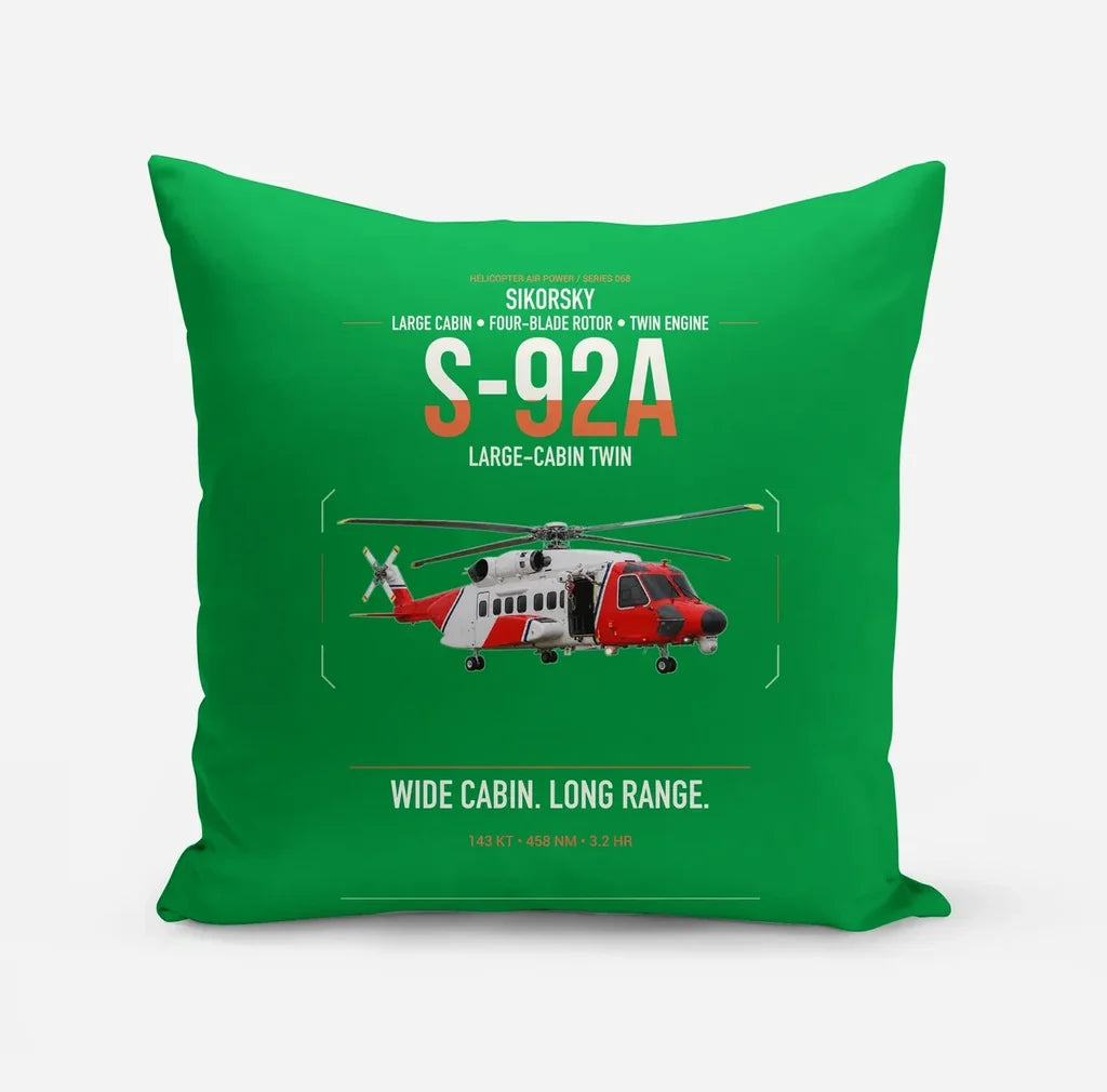 Sikorsky S-92A design on green pillow