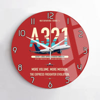 Thumbnail for Airbus A321P2F design on red no frame wall clock