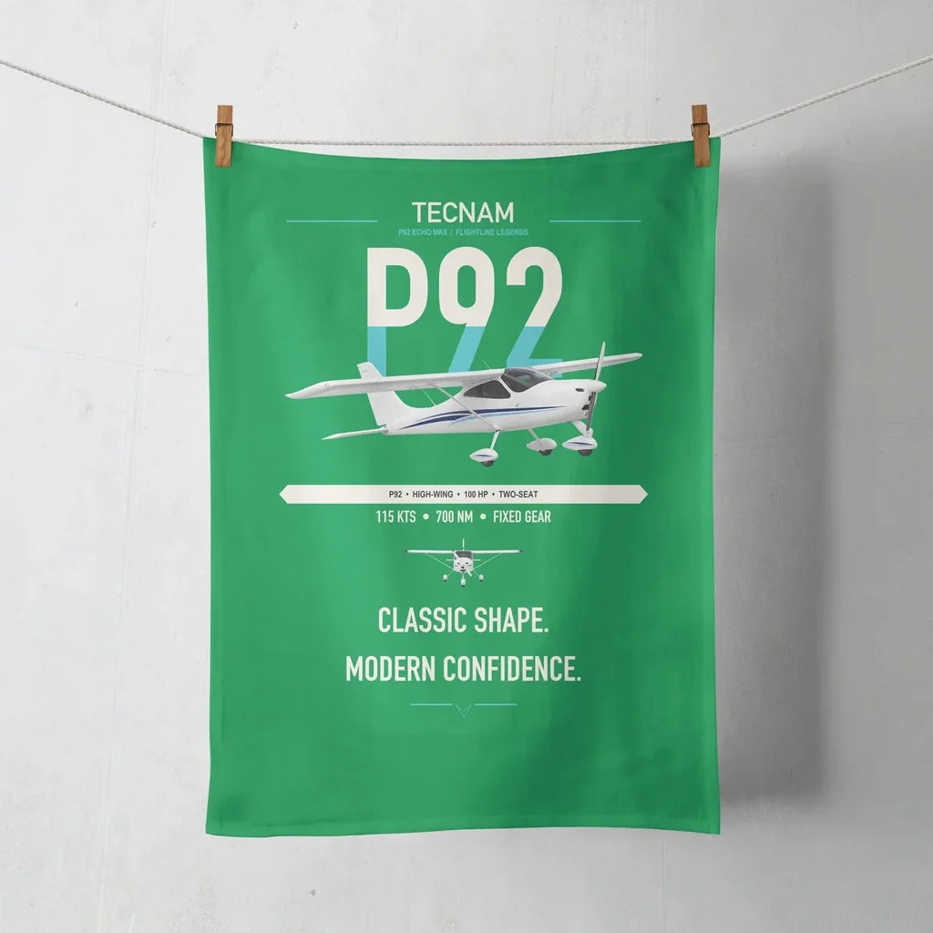 Tecnam P92 Echo MkII design on green towel