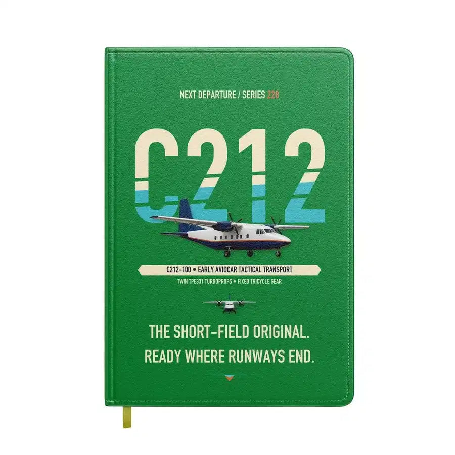 CASA C-212-100 Aviocar design on green notebook