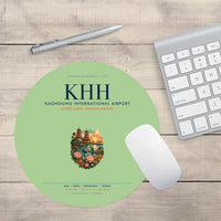 Thumbnail for Kaohsiung International Airport (KHH) design on light green round mouse pad