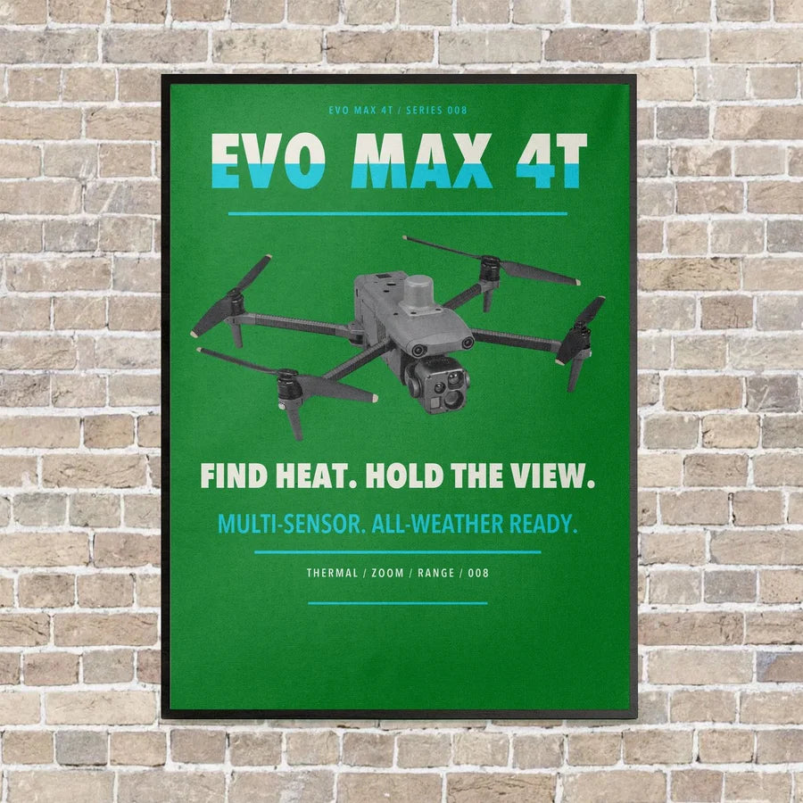 Autel EVO Max 4T vertical canvas print - framed - green background