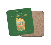 Thumbnail for Shymkent International Airport (CIT) design on green 1 piece coaster