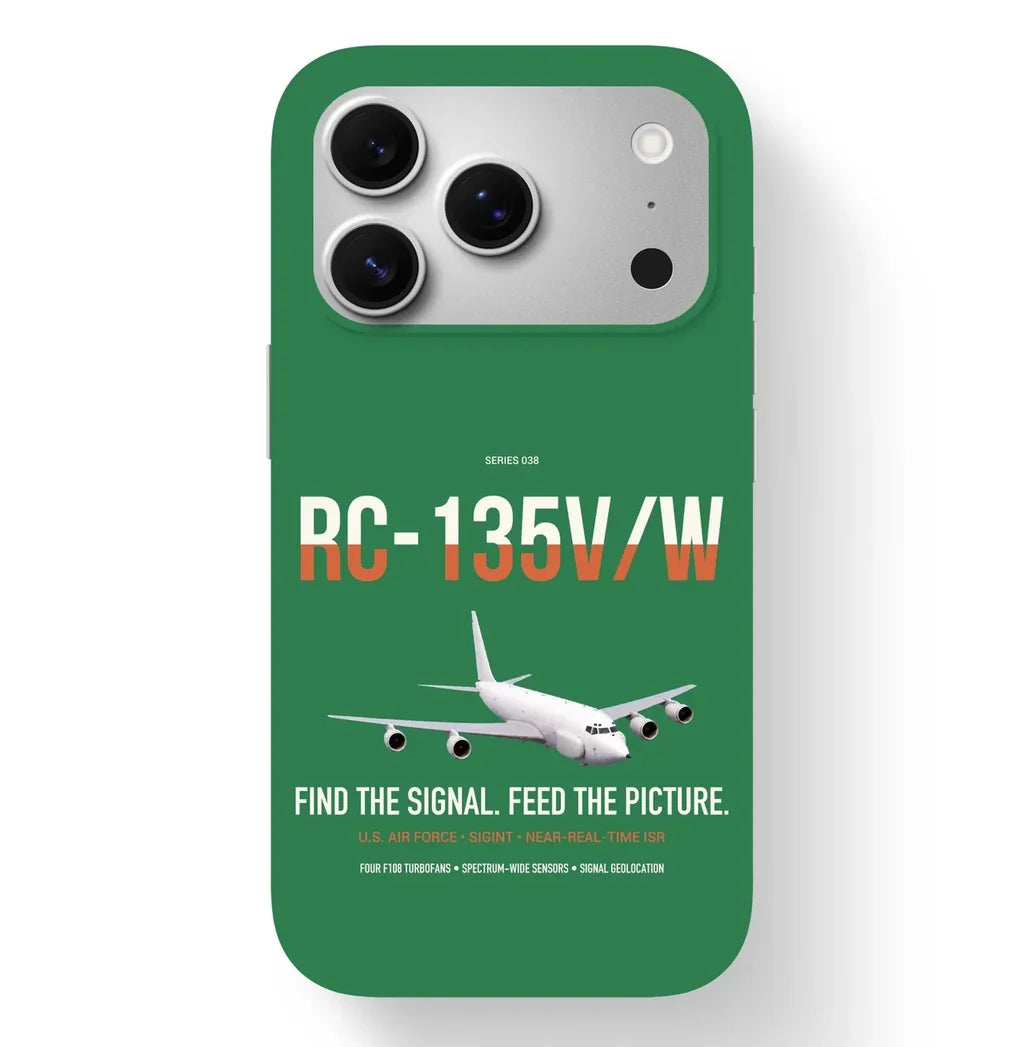 RC-135V W Rivet Joint design on green magsafe iphone case, for iPhone 17 Pro