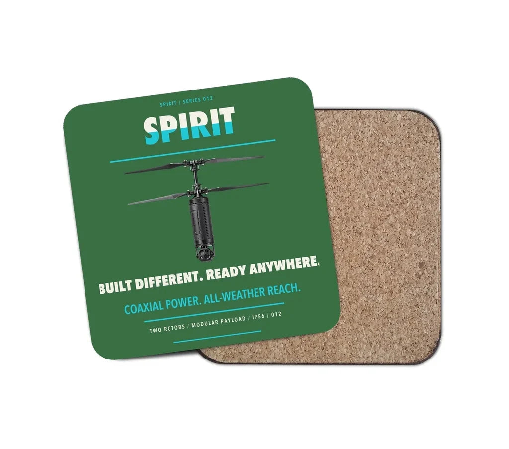 Ascent AeroSystems Spirit design on green 1 piece coaster