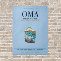 Thumbnail for Omaha Eppley Airfield OMA vertical canvas print - no frame - light blue background