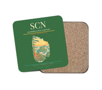 Thumbnail for Saarbrucken Airport (SCN) design on green 1 piece coaster