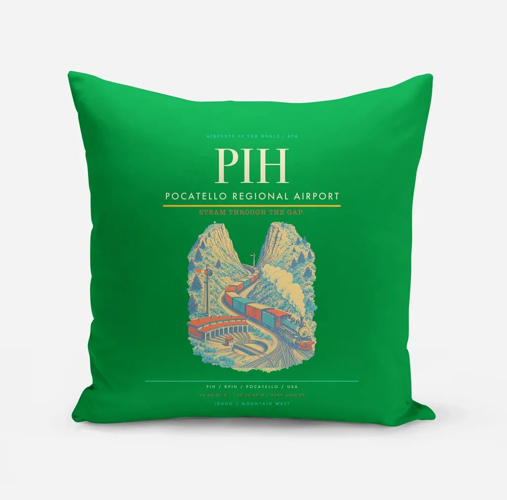Pocatello Regional Airport (PIH) design on green pillow