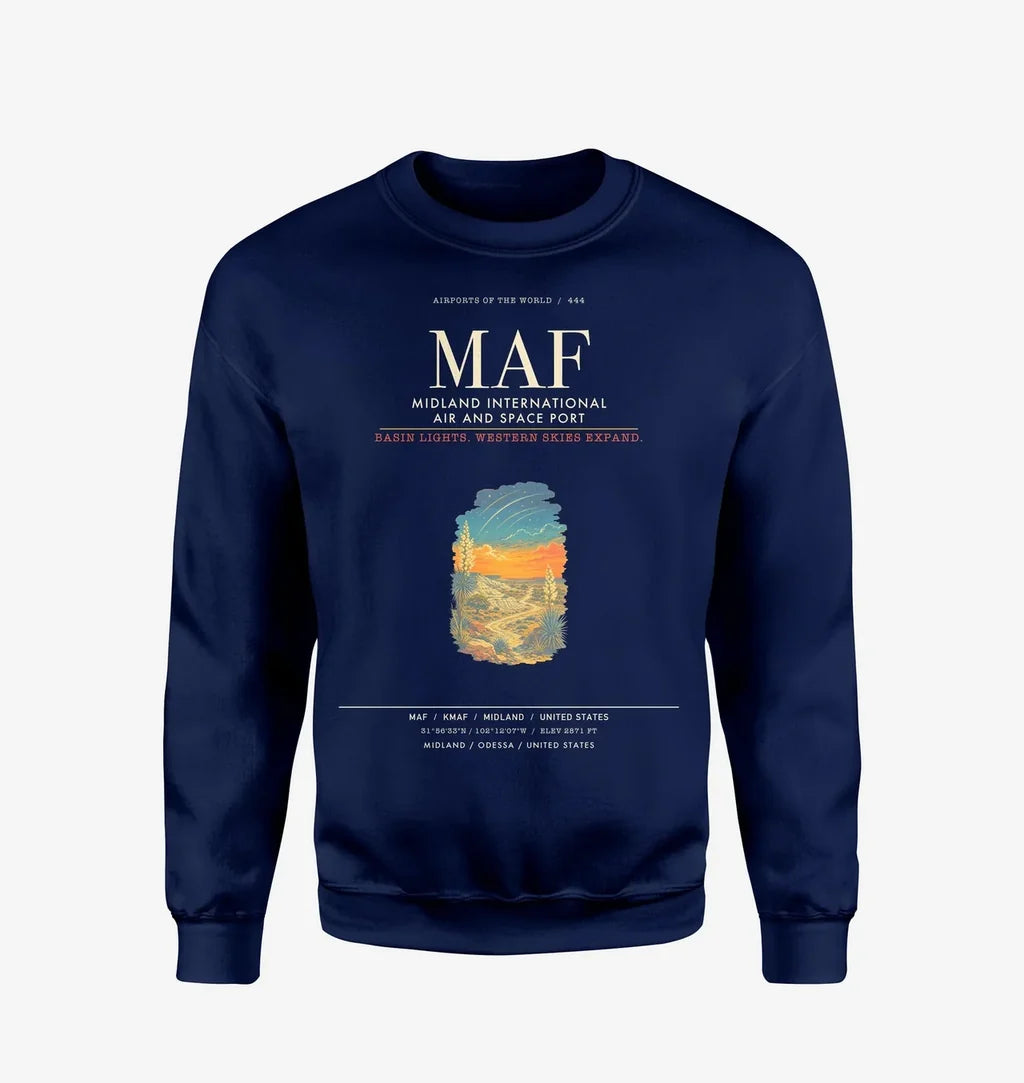 Midland International Air and Space Port MAF Sweatshirt - Navy Blue
