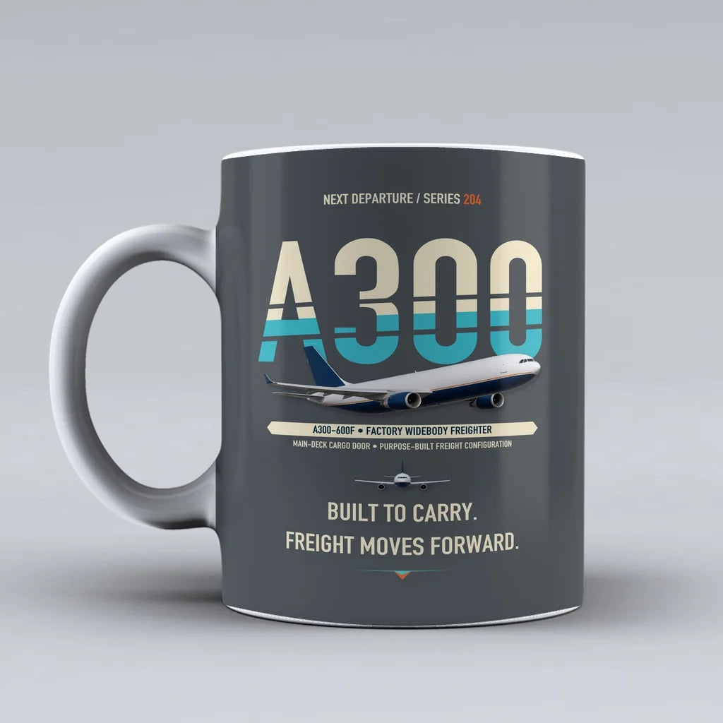 A300-600F Mug design on gray airbus