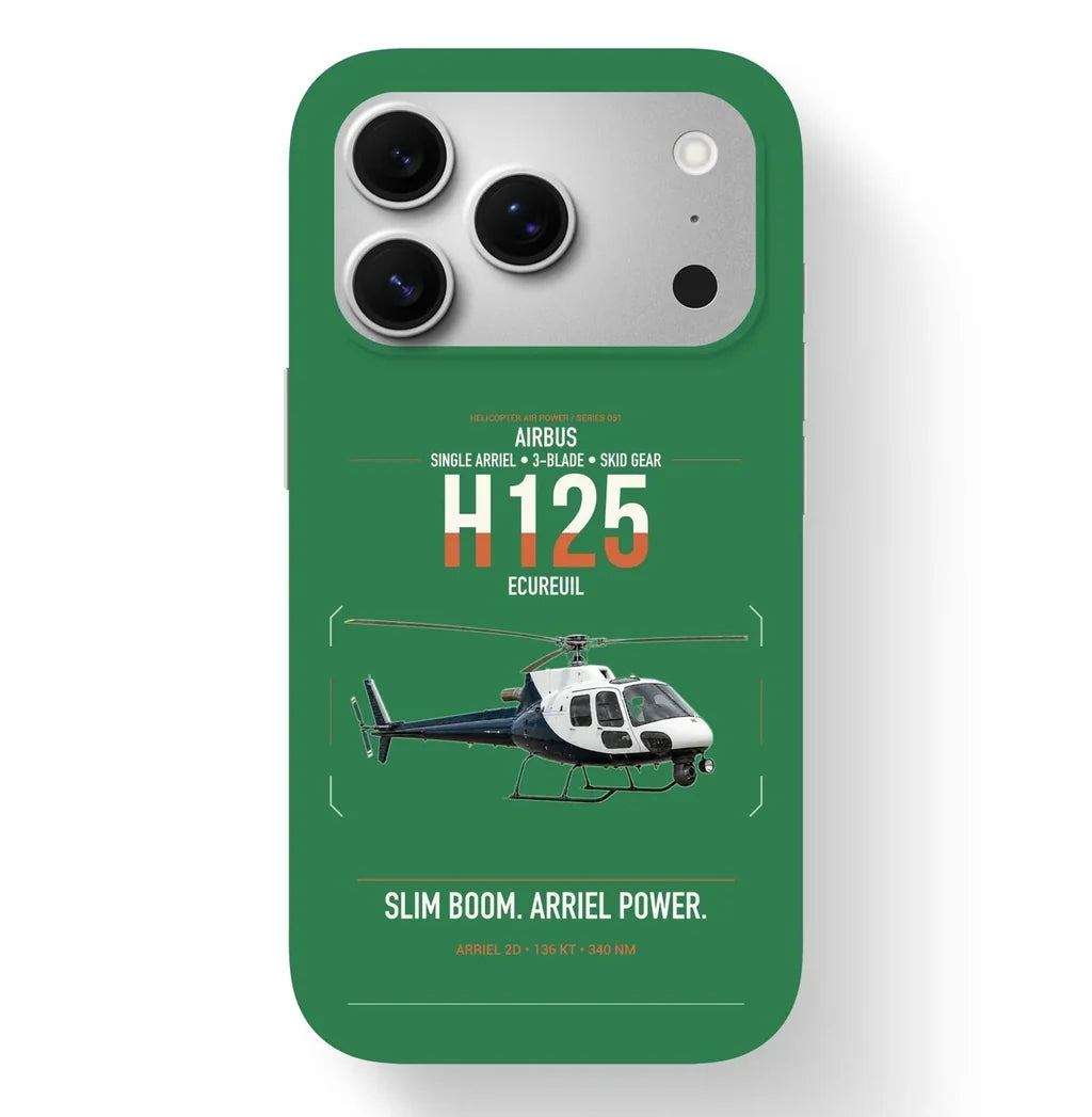 Airbus H125 design on green magsafe iphone case, for iPhone 17 Pro