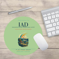 Thumbnail for Washington Dulles International Airport (IAD) design on light green round mouse pad