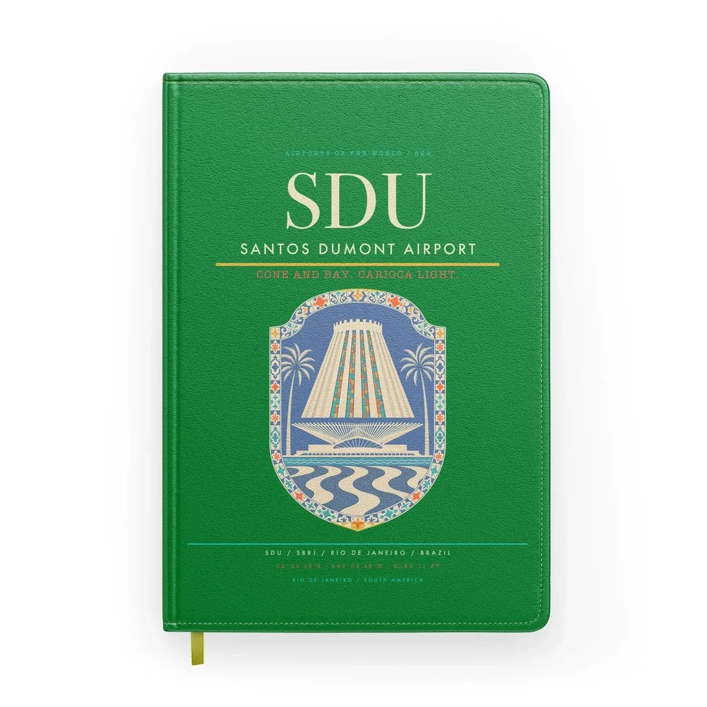 Santos Dumont Airport (SDU) design on green notebook