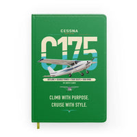 Thumbnail for Cessna 175 Skylark design on green notebook