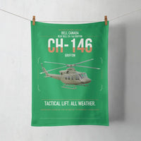 Thumbnail for Bell Canada CH-146 Griffon design on green towel
