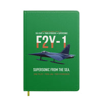 Thumbnail for F2Y-1 Sea Dart Supersonic from the Sea design on green notebook