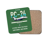 Thumbnail for Pilatus PC-24 design on green 1 piece coaster