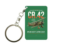 Thumbnail for Fiat CR.42 Falco design on green designed key chain, double-side print
