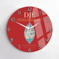 Thumbnail for Djerba-Zarzis International Airport (DJE) design on red no frame wall clock