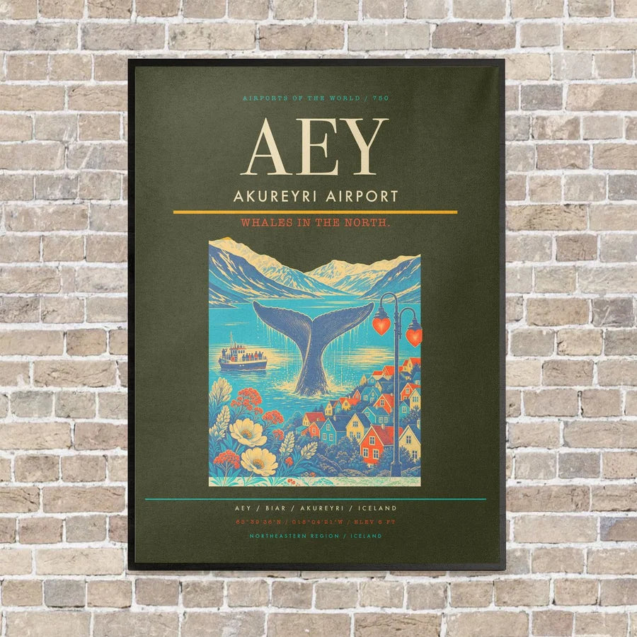 Akureyri Airport AEY - Canvas Framed - Green Army