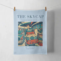 Thumbnail for VINTAGE G4101 - The Skycap - Designed Towels design on lightblue
