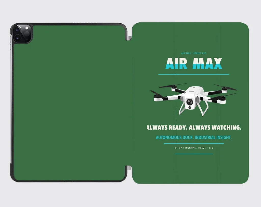 Percepto Air Max design on green ipad tablet case