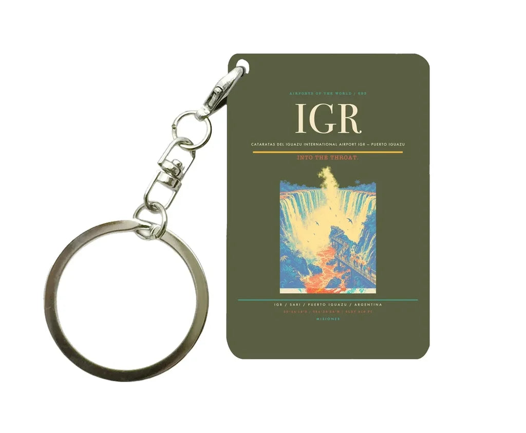 Cataratas del Iguazu International Airport (IGR) design on green army key chain