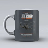Thumbnail for Sikorsky HH-60W Jolly Green II design on gray ceramic mug, double-side print