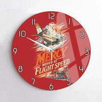 Thumbnail for Mercy Moves At Flight Speed design on red no frame wall clock