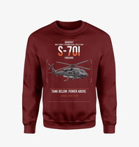 Thumbnail for Sikorsky S-70i FIREHAWK design on wine red sweatshirt