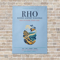 Thumbnail for Rhodes Airport Diagoras RHO vertical canvas print - no frame - light blue background