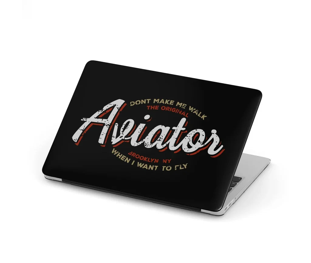 Aviator - Dont Make Me Walk aviation print MacBook case, fits MacBook.