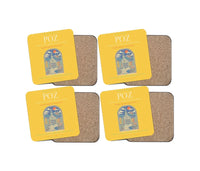 Thumbnail for Poznan - awica Henryk Wieniawski Airport POZ Coaster 4-Pieces-Set - Yellow