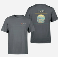 Thumbnail for Elko Regional Airport (EKO) design printed on gray double-side t-shirt