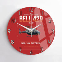 Thumbnail for Bell 429 design on red no frame wall clock