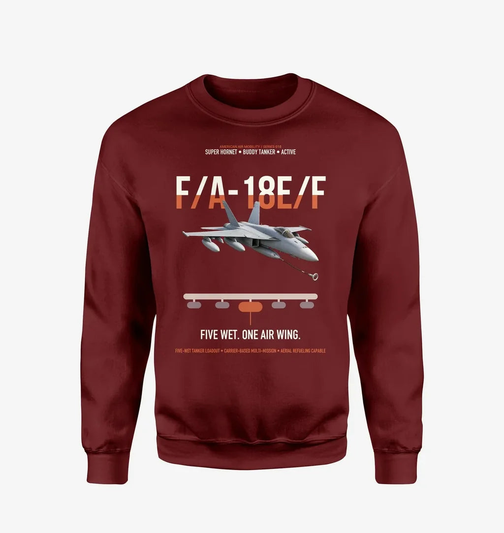F A-18E F Buddy Tanker design on wine red sweatshirt